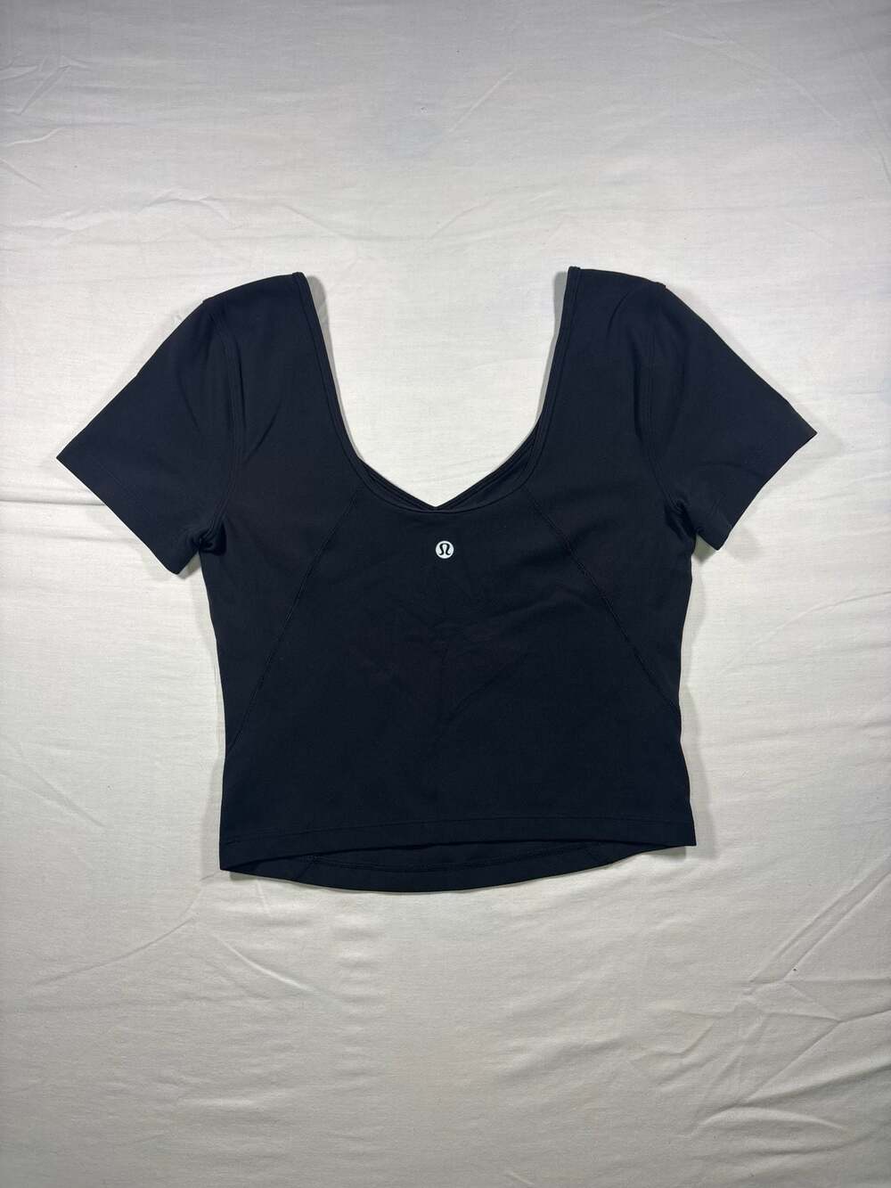 Lululemon Align Tee Nulu Slim Fit Cropped Length Size 10 Black 50216